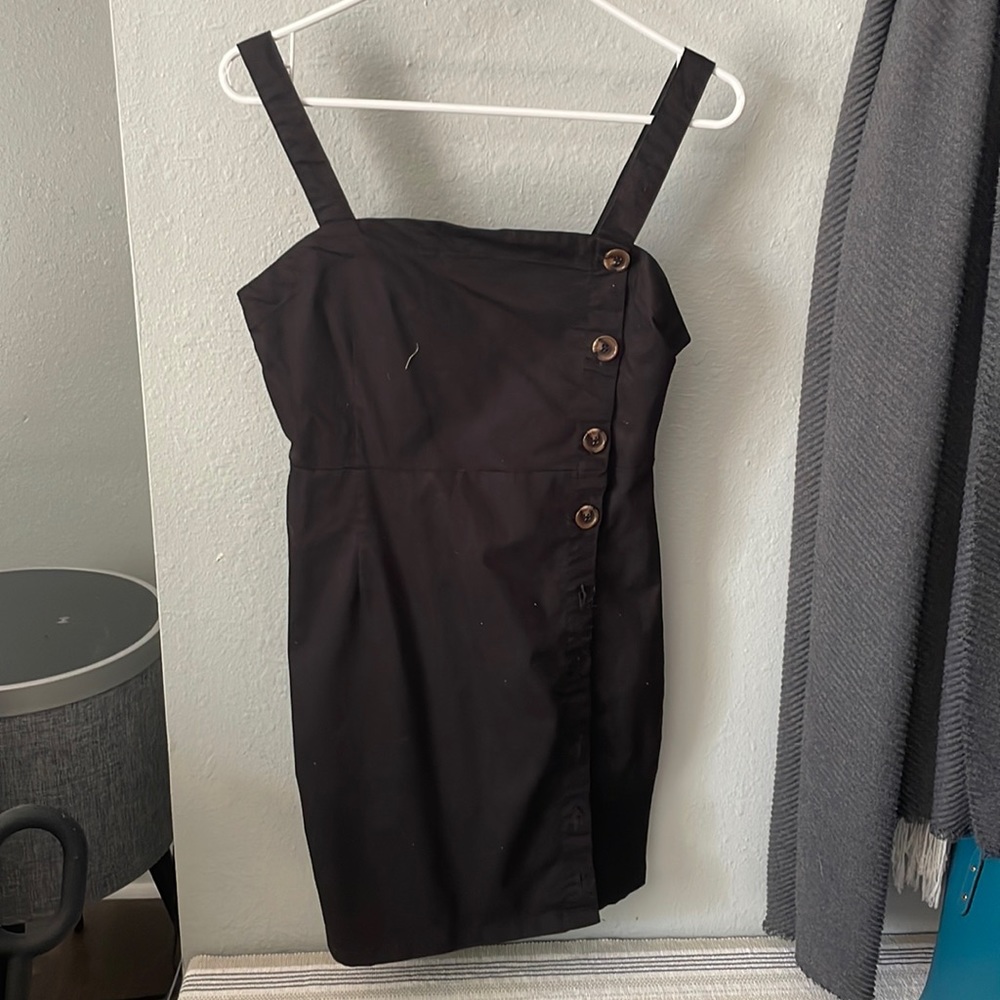 Black button up dress
